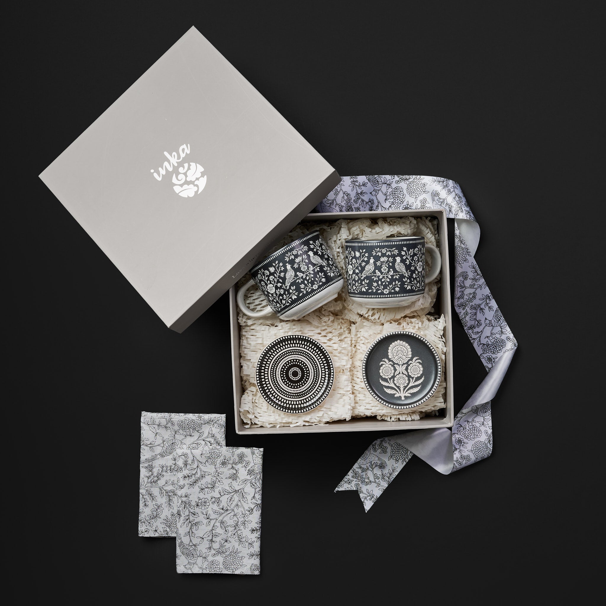 Kalam Charcoal Mug & Small Dish Set