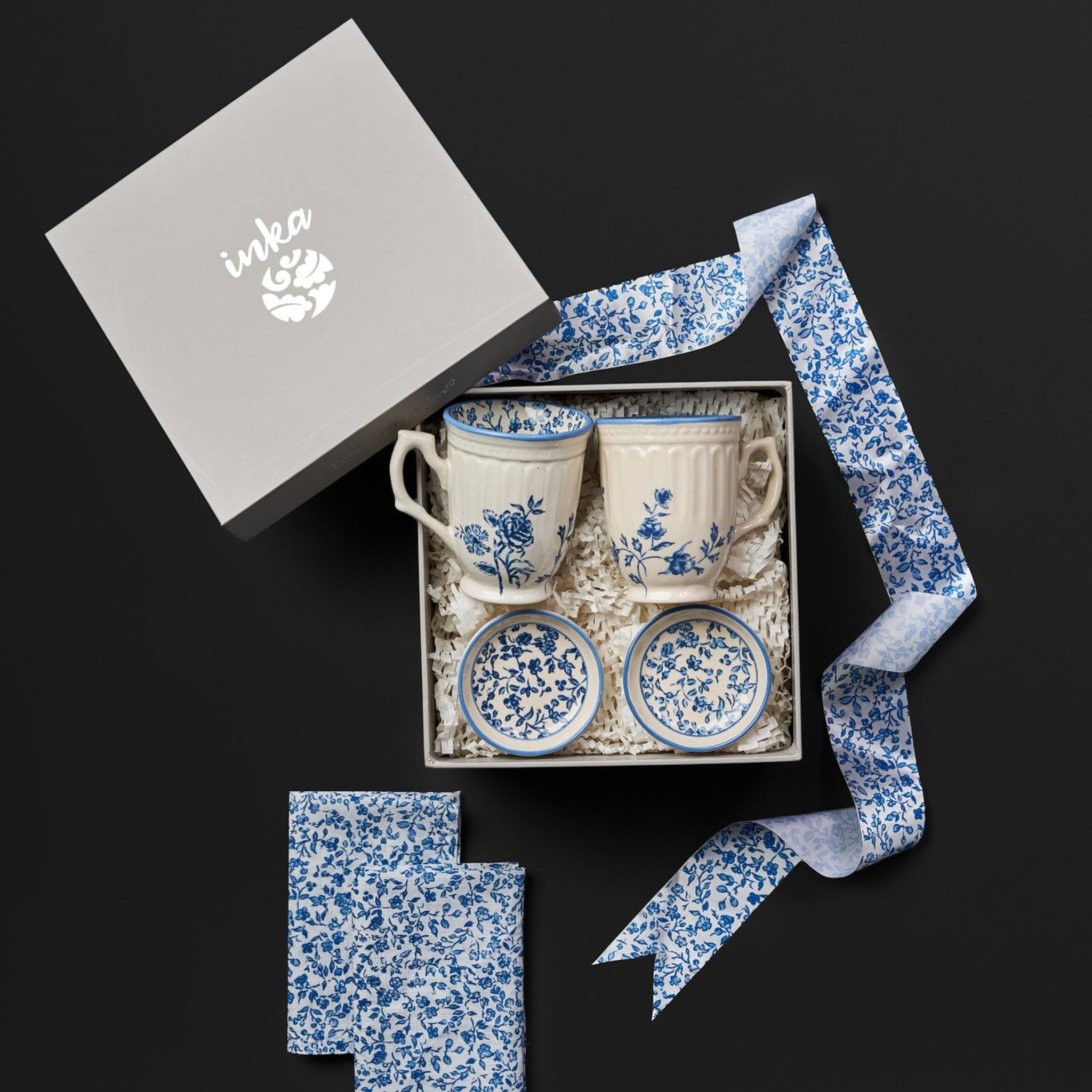 Tiana Cobalt Blue Mug & Small Dish  Gift Set