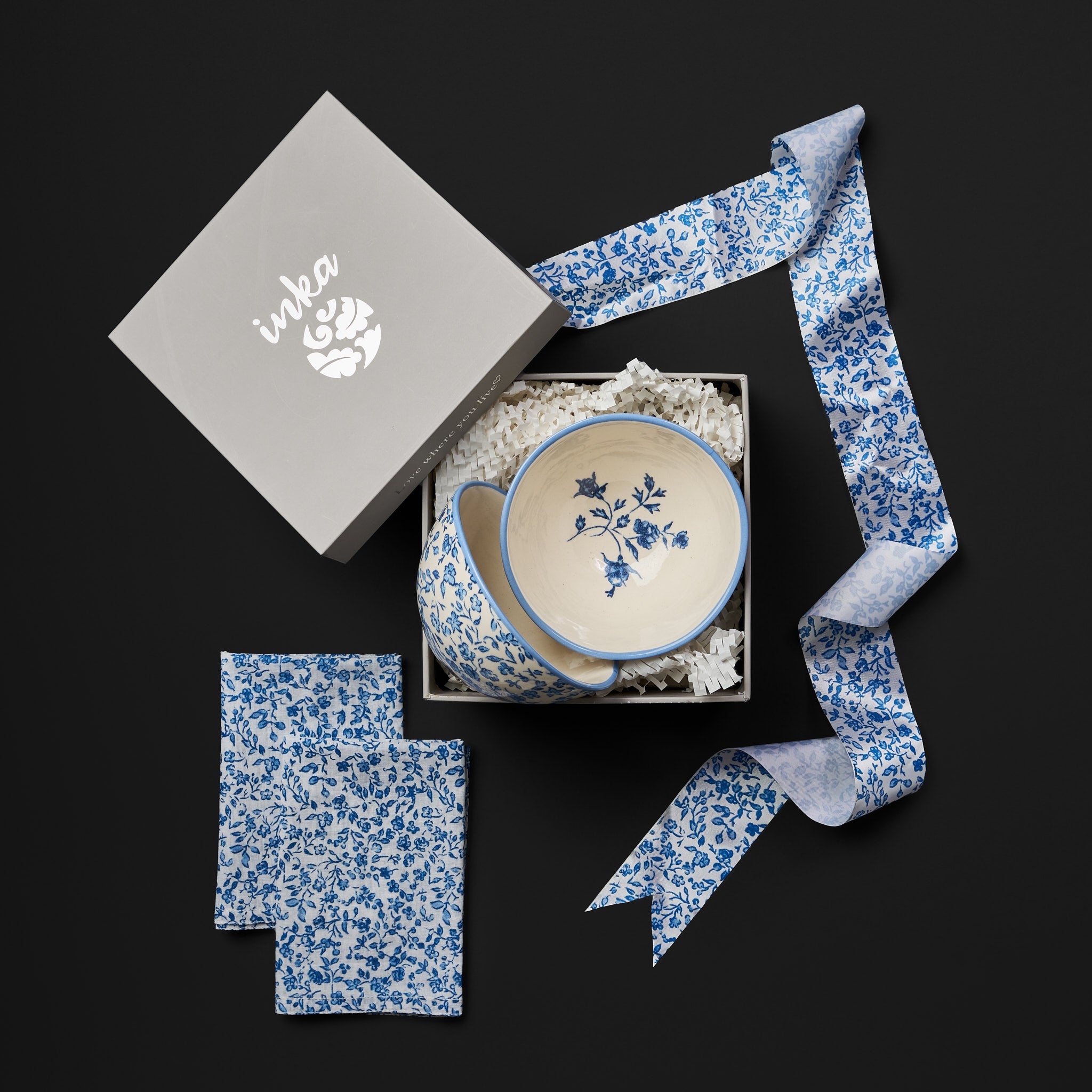 Tiana Cobalt Blue Curved Bowl Set