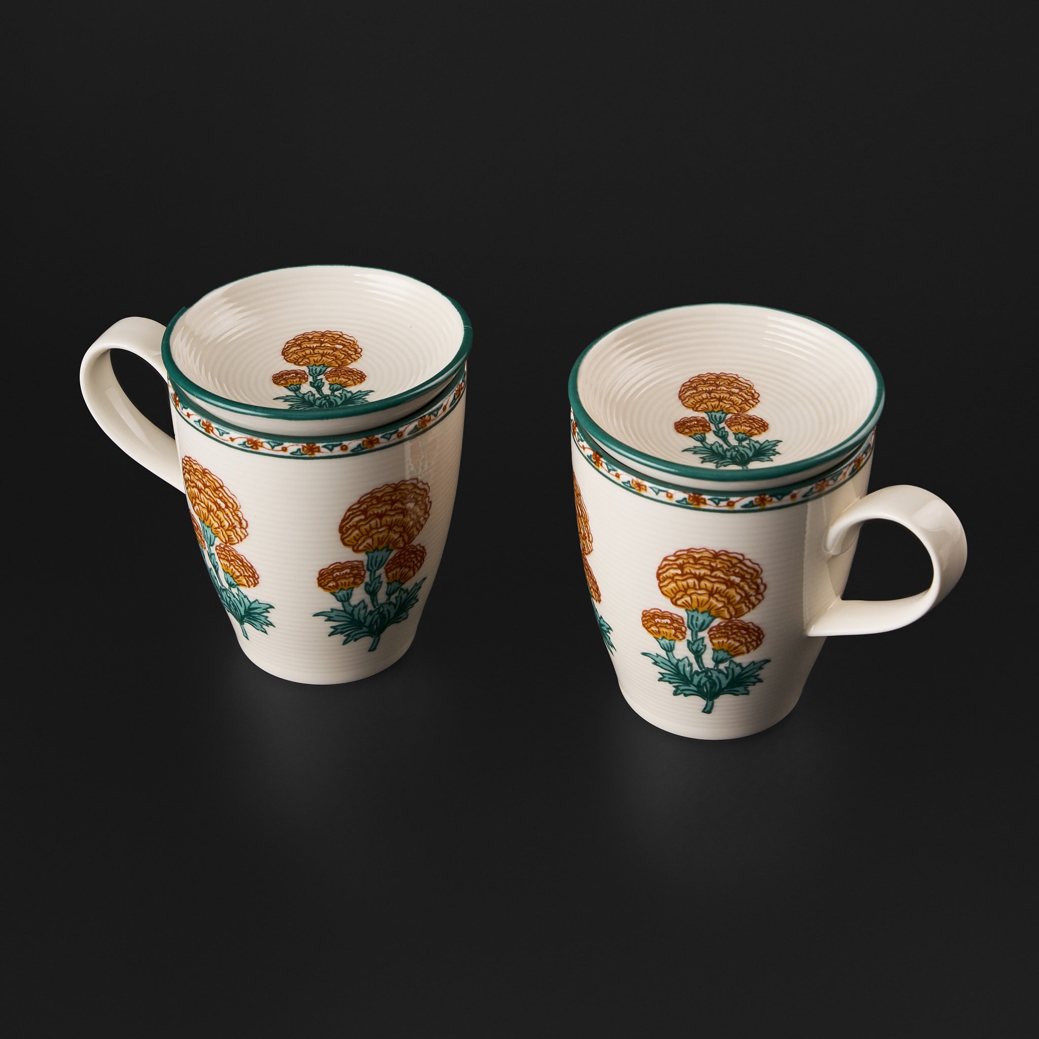 Meesha Saffron Mug & Small Dish Set