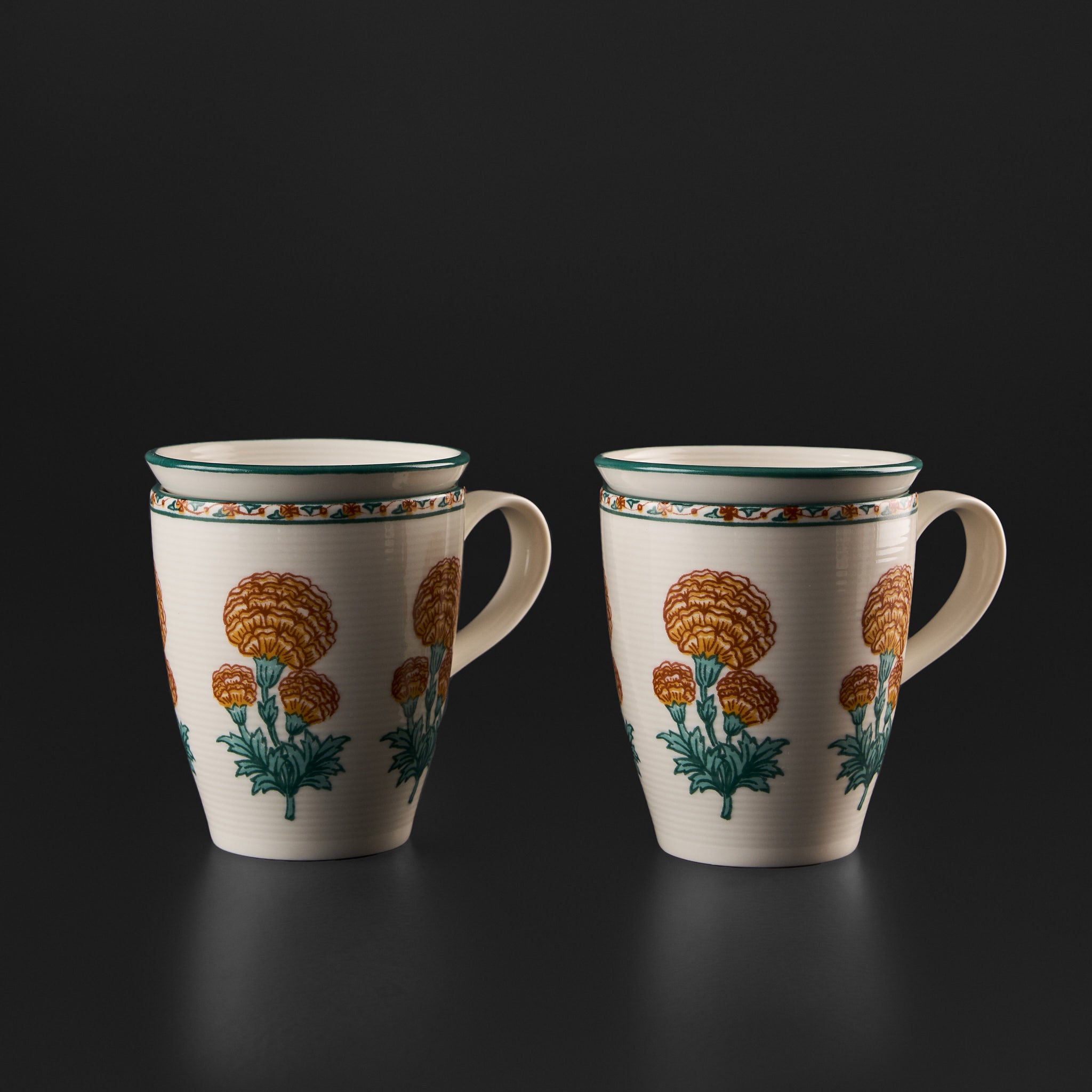 Meesha Saffron Mug & Small Dish Set