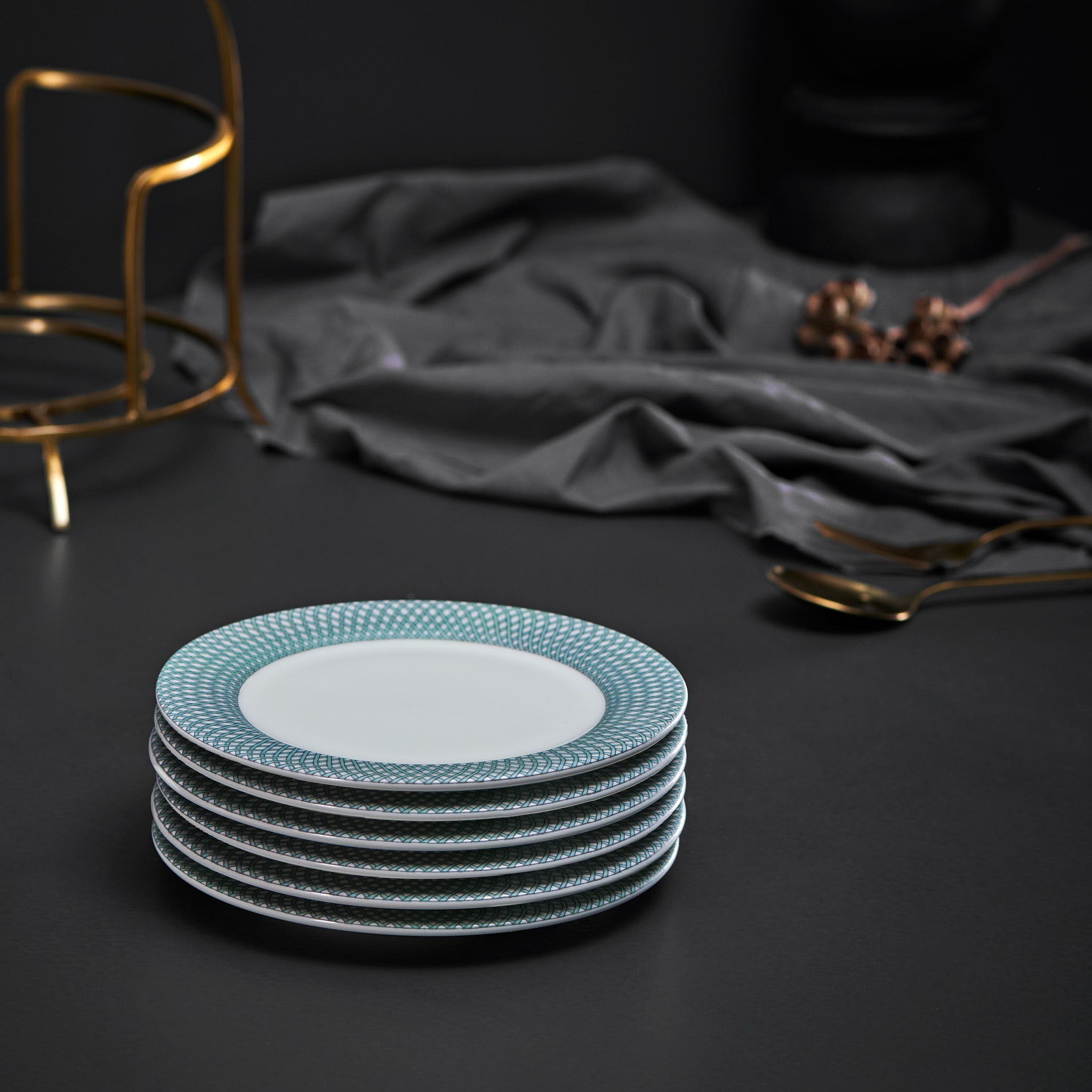 Renata Emerald Green Snack Plate Set