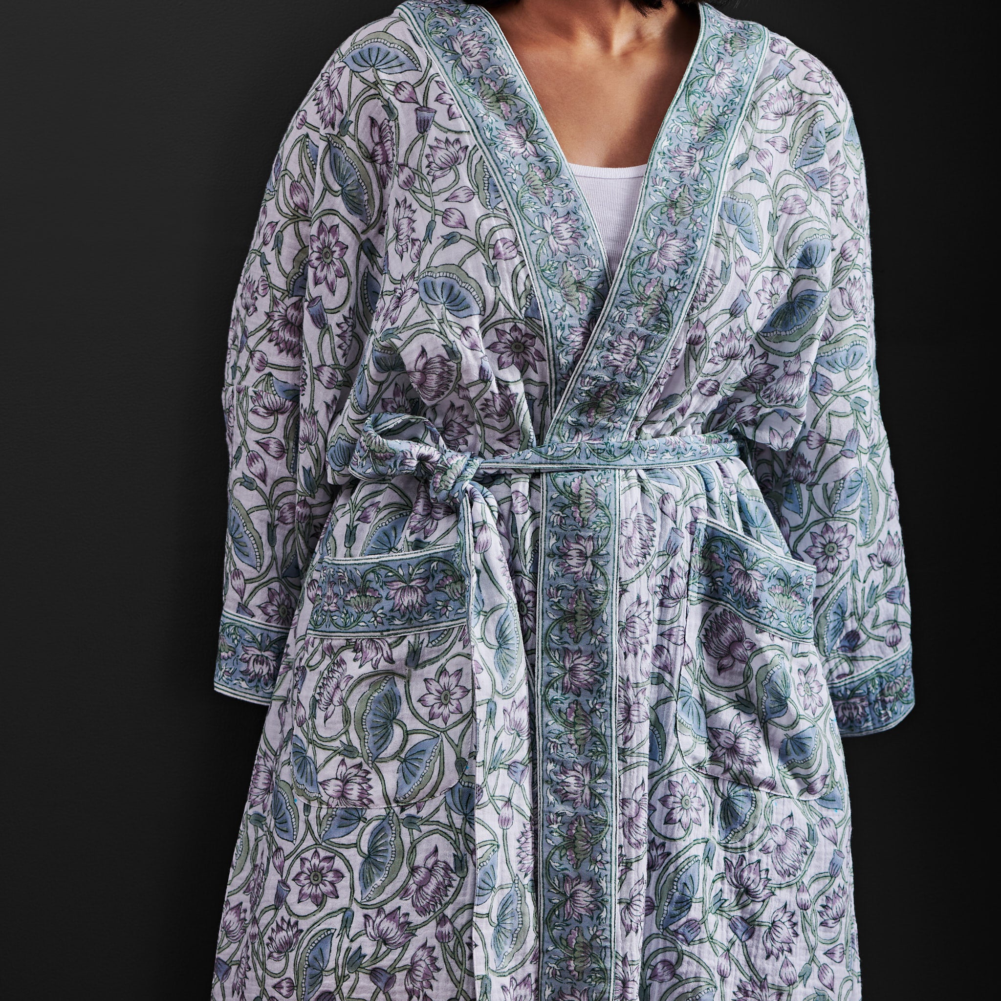 Nilofer Aqua Blue Bathrobe