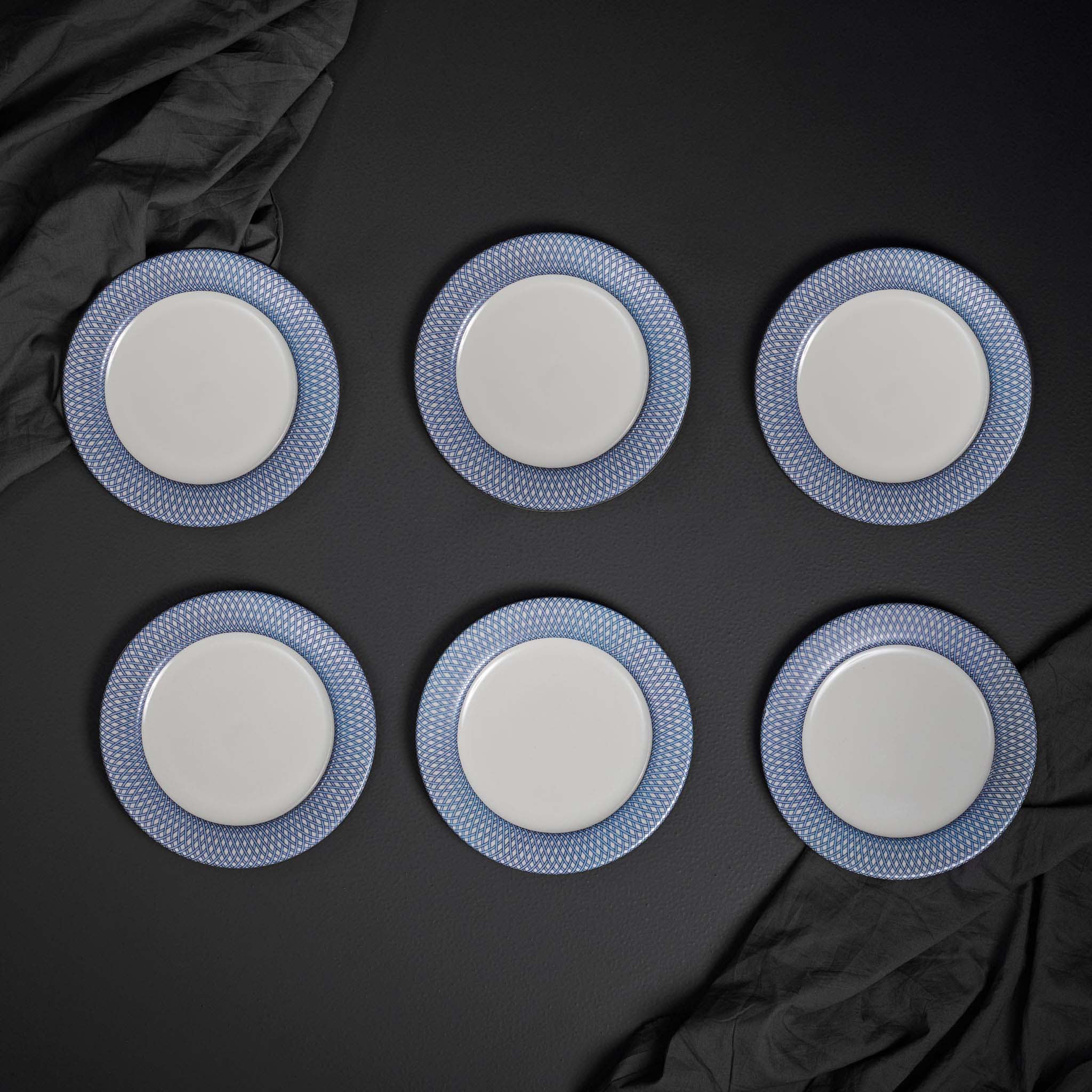 Renata China Blue Snack Plate Set