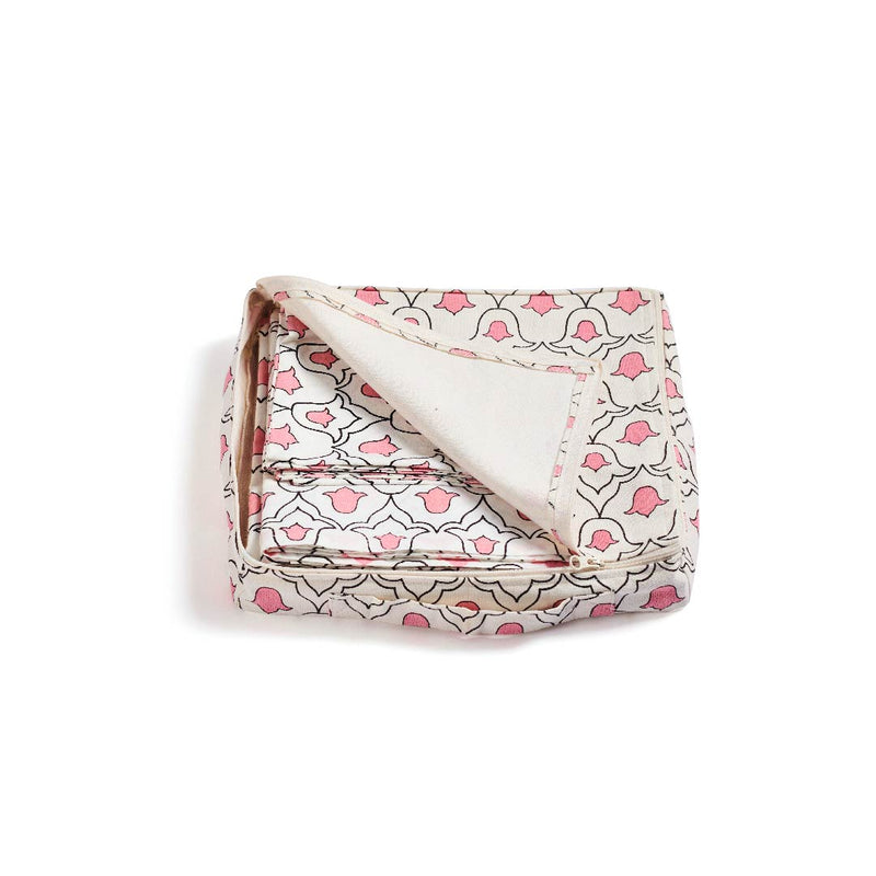 Noor strawberry pink bedsheet & pillow cover set