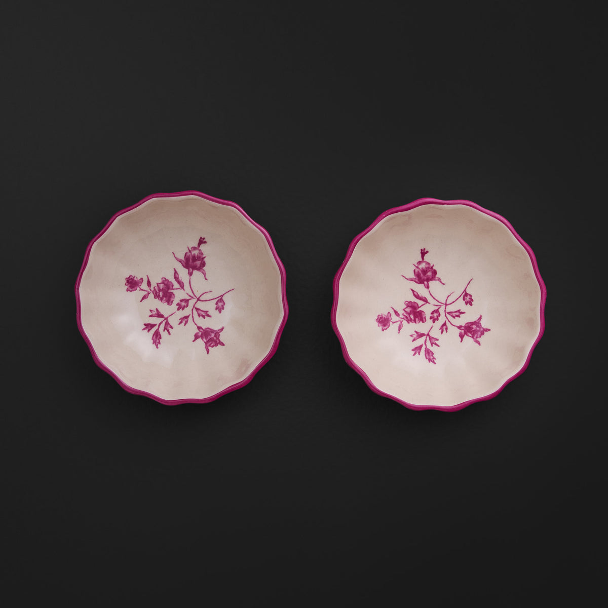 Tiana Floral Raspberry Pink Petal Bowl Set