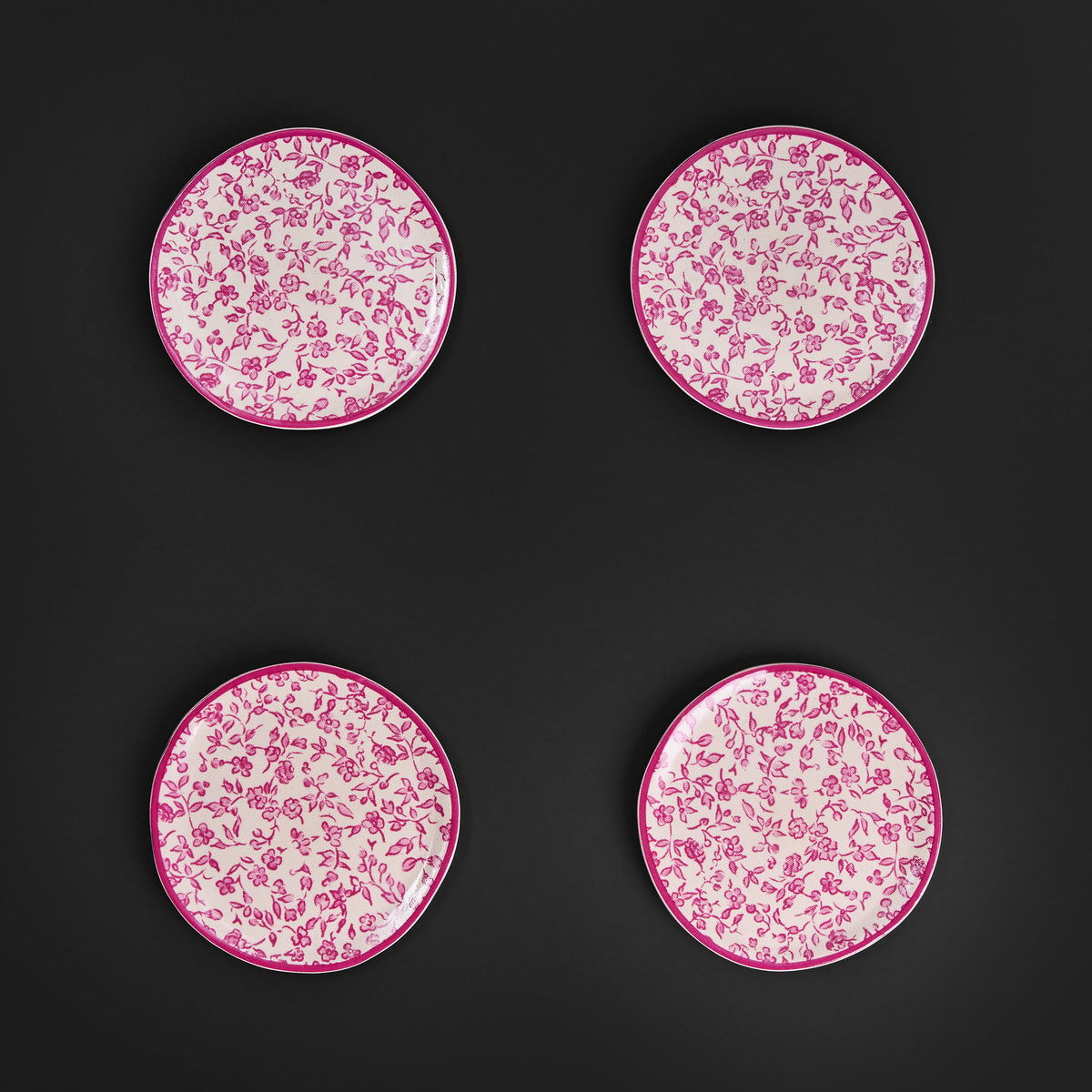 Tiana Floral Raspberry Pink Tapa Plate Set