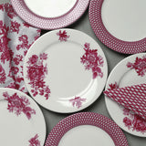 Renata raspberry pink snack plate set (Set of 6)