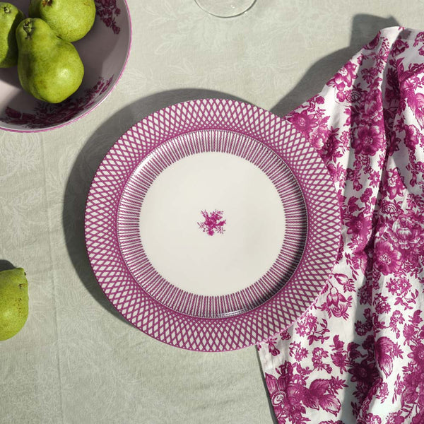 Renata raspberry pink dinner plate set (Set of 2)