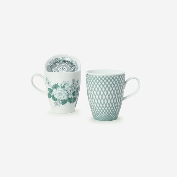 Renata emerald green mug & small dish set (Set of 2)
