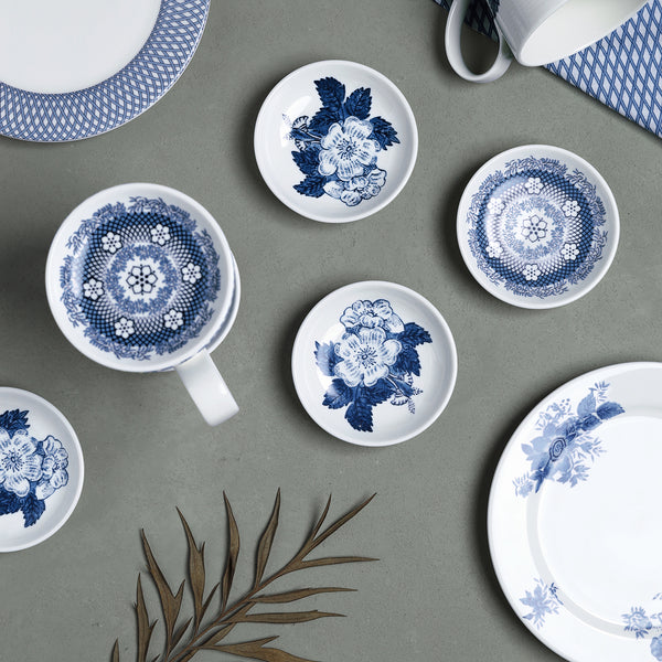 Renata china blue mug & small dish set (Set of 2)