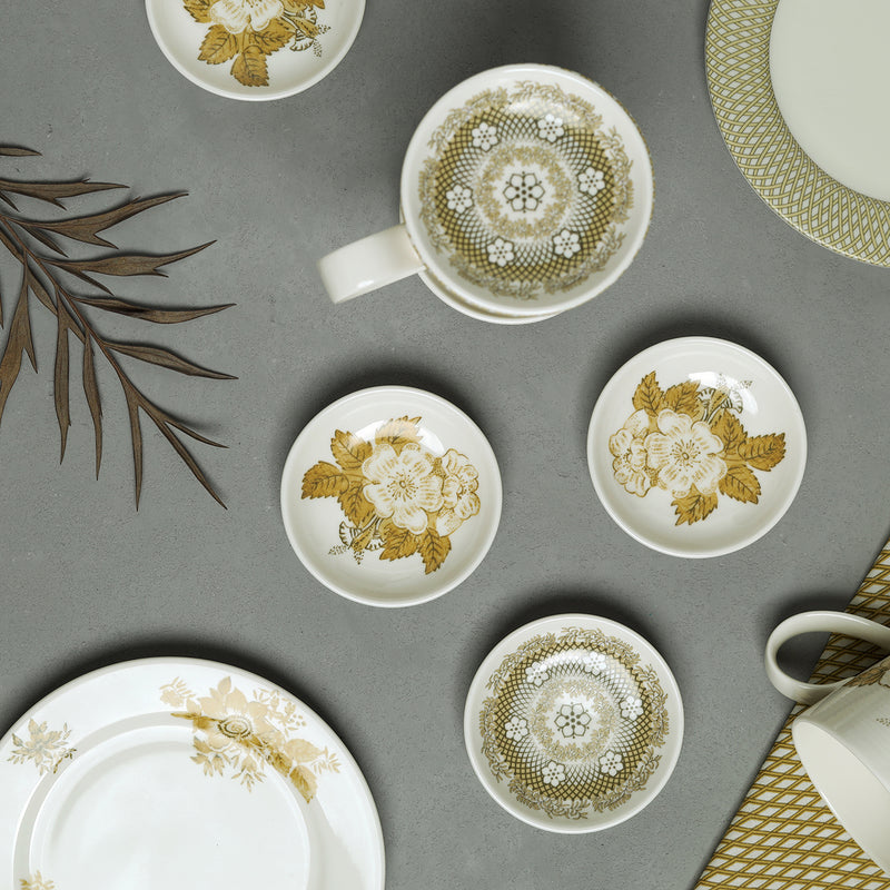 Renata golden yellow mug & small dish set (Set of 4)