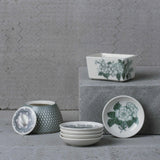 Renata emerald green mug & small dish set (Set of 4)