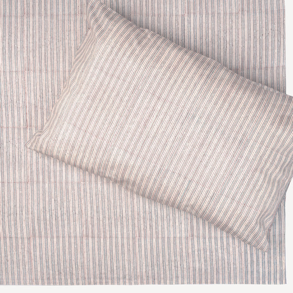 Pyjama Stripe crimson bedsheet & pillow cover set