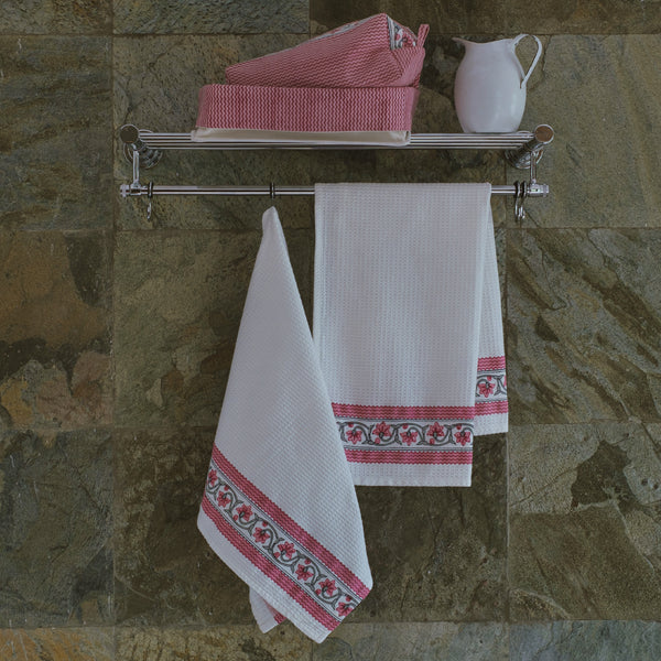 Ruhi raspberry pink hand towels (Set of 2)